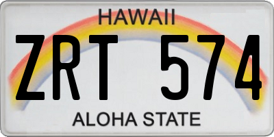 HI license plate ZRT574