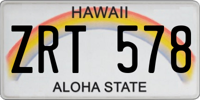 HI license plate ZRT578