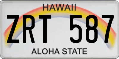 HI license plate ZRT587