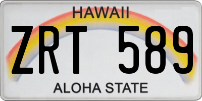 HI license plate ZRT589