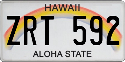 HI license plate ZRT592