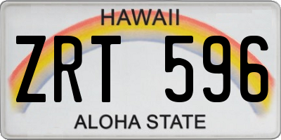 HI license plate ZRT596