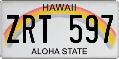 HI license plate ZRT597
