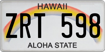 HI license plate ZRT598
