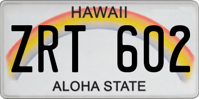 HI license plate ZRT602