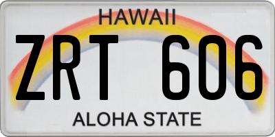 HI license plate ZRT606