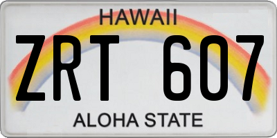 HI license plate ZRT607