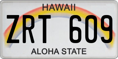 HI license plate ZRT609