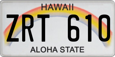 HI license plate ZRT610