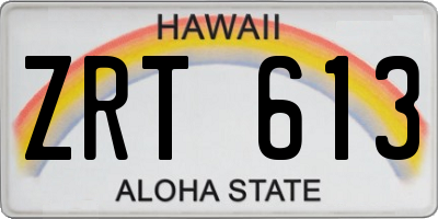 HI license plate ZRT613