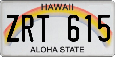 HI license plate ZRT615