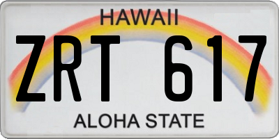HI license plate ZRT617