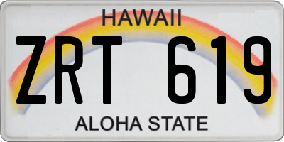 HI license plate ZRT619