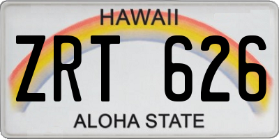 HI license plate ZRT626