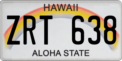 HI license plate ZRT638
