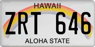 HI license plate ZRT646
