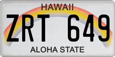 HI license plate ZRT649