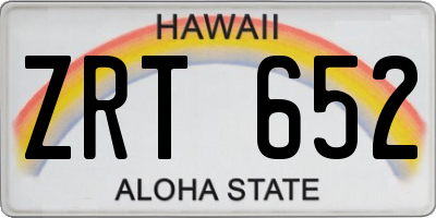 HI license plate ZRT652