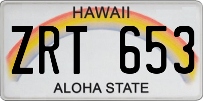 HI license plate ZRT653
