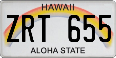 HI license plate ZRT655