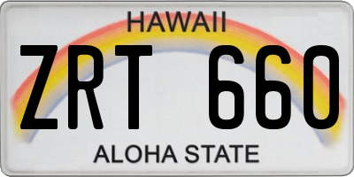HI license plate ZRT660