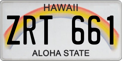 HI license plate ZRT661