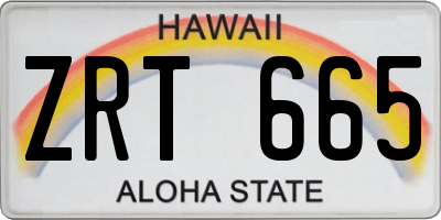HI license plate ZRT665