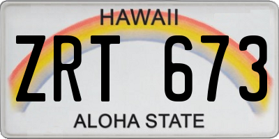 HI license plate ZRT673
