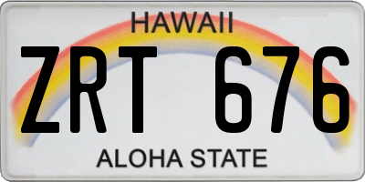HI license plate ZRT676