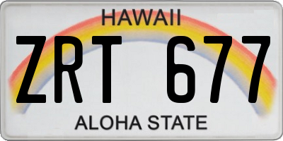 HI license plate ZRT677