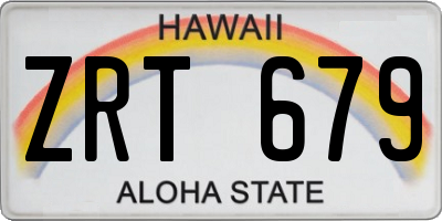 HI license plate ZRT679