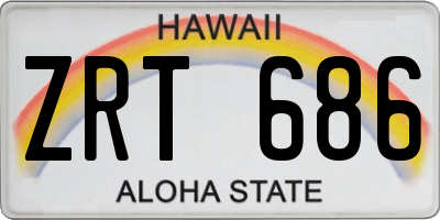 HI license plate ZRT686
