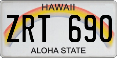 HI license plate ZRT690