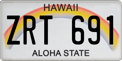 HI license plate ZRT691
