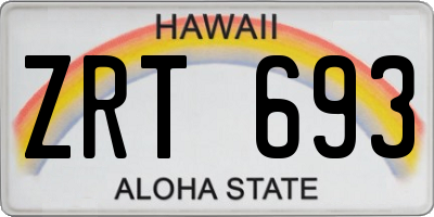 HI license plate ZRT693