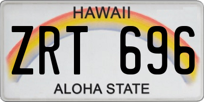 HI license plate ZRT696