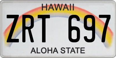 HI license plate ZRT697