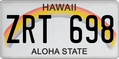 HI license plate ZRT698
