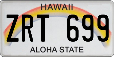 HI license plate ZRT699