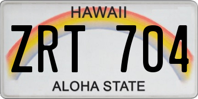 HI license plate ZRT704