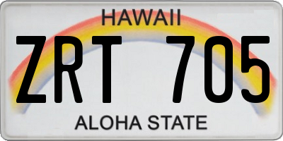 HI license plate ZRT705