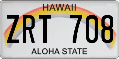 HI license plate ZRT708