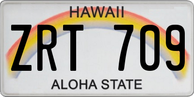 HI license plate ZRT709