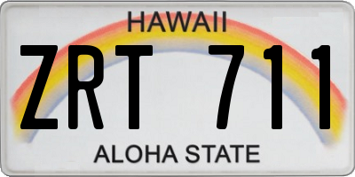 HI license plate ZRT711