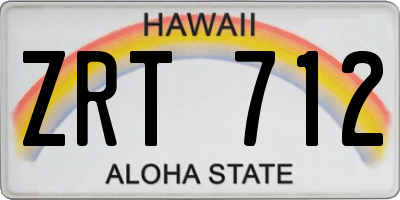 HI license plate ZRT712
