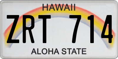 HI license plate ZRT714
