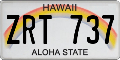 HI license plate ZRT737