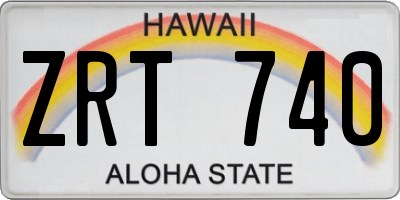 HI license plate ZRT740