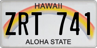 HI license plate ZRT741