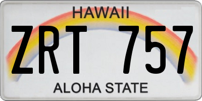 HI license plate ZRT757